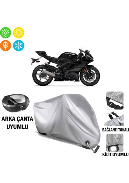 Yamaha Yzf R6 Branda Motosiklet Brandası Arka Çanta Bağlantı ve Kilit Uyumlu