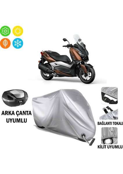 Yamaha Xmax 300 Abs Branda Motosiklet Brandası Arka Çanta Bağlantı ve Kilit Uyumlu