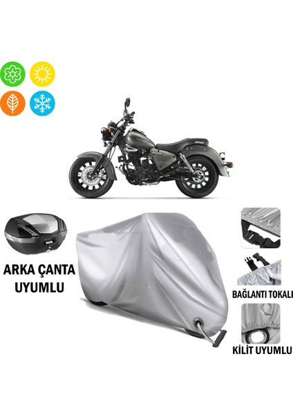 Keeway Land Cruiser 250 Branda Motosiklet Brandası Arka Çanta Bağlantı ve Kilit Uyumlu