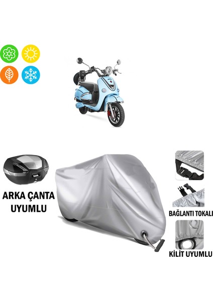 Yuki Yk-09 Neon Classic Branda Motosiklet Brandası Arka Çanta Bağlantı ve Kilit Uyumlu
