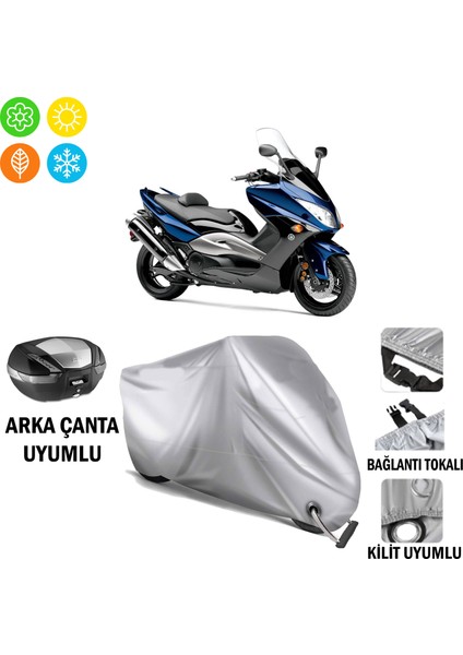 Yamaha T Max 500 Branda Motosiklet Brandası Arka Çanta Bağlantı ve Kilit Uyumlu