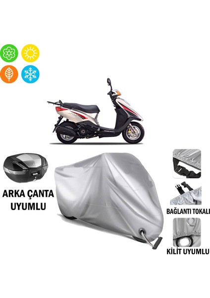 Yamaha Cygnus Rs Branda Motosiklet Brandası Arka Çanta Bağlantı ve Kilit Uyumlu