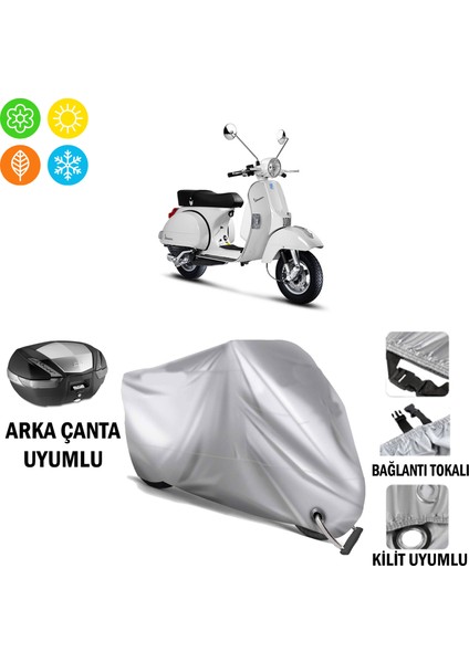 Vespa Px 150 Branda Motosiklet Brandası Arka Çanta Bağlantı ve Kilit Uyumlu