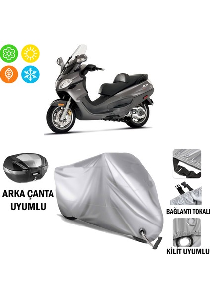 Autoes Piaggio X9 500 Branda Motosiklet Brandası Arka Çanta Bağlantı ve Kilit Uyumlu