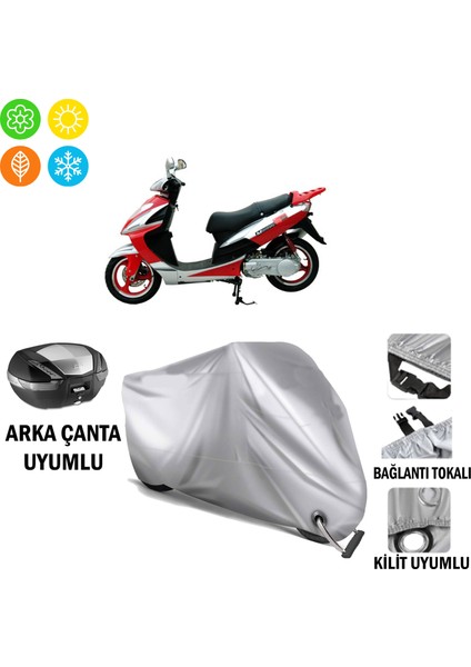 Mondial 151 Rs Branda Motosiklet Branda Arka Çanta Bağlantı ve Kilit Uyumlu