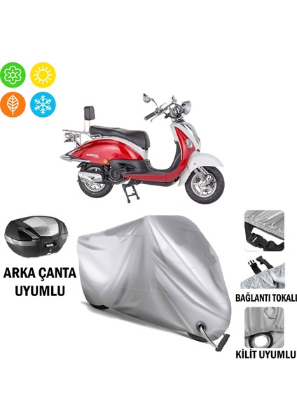 Mondial 125 Znu Branda Motosiklet Branda Arka Çanta Bağlantı ve Kilit Uyumlu