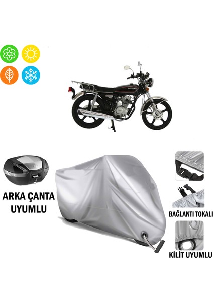 Mondial 125 Mg Deluxe Branda Motosiklet Branda Arka Çanta Bağlantı ve Kilit Uyumlu