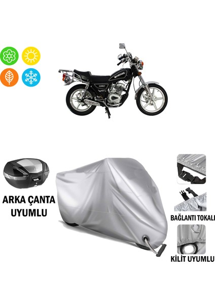 Mondial 125 Kt Branda Motosiklet Branda Arka Çanta Bağlantı ve Kilit Uyumlu