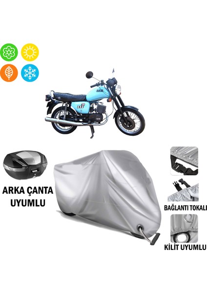 Mz Etz 251 Branda Motosiklet Brandası Arka Çanta Bağlantı ve Kilit Uyumlu