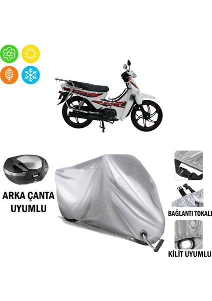 Mondial 100 Sfc Automatic x Branda Motosiklet Branda Arka Çanta Bağlantı ve Kilit Uyumlu