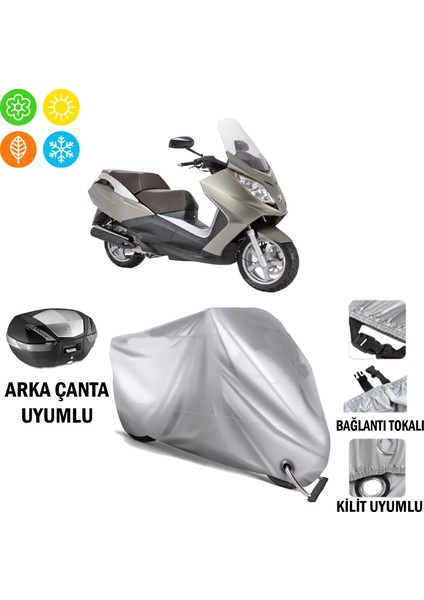 Peugeot Satelis 500 Branda Motosiklet Brandası Arka Çanta Bağlantı ve Kilit Uyumlu