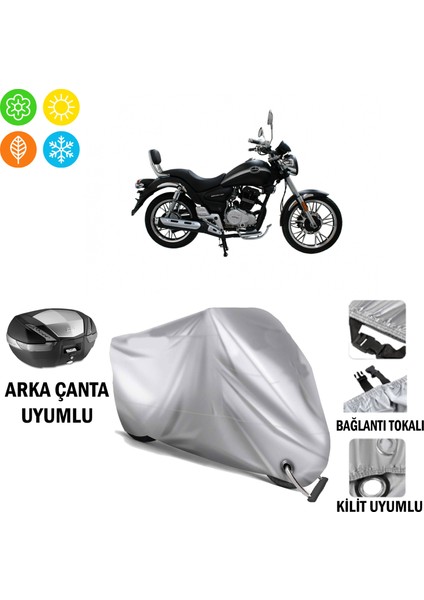 Mondial 150 Sentor Branda Motosiklet Branda Arka Çanta Bağlantı ve Kilit Uyumlu
