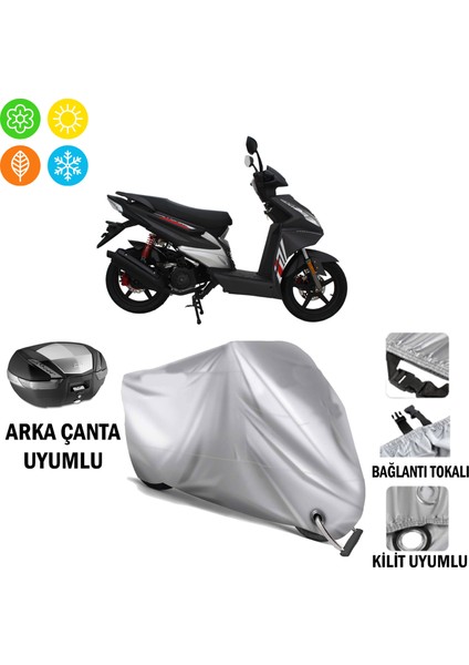 Mondial 125 Ardour Branda Motosiklet Branda Arka Çanta Bağlantı ve Kilit Uyumlu