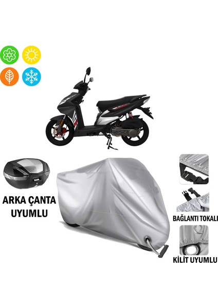 Mondial 100 Ardour Branda Motosiklet Brandası Arka Çanta Bağlantı ve Kilit Uyumlu