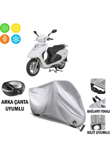 Mondial Speedy 110 Branda Motosiklet Branda Arka Çanta Bağlantı ve Kilit Uyumlu