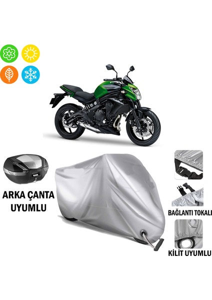Kawasaki Er-6 N Branda Motosiklet Brandası Arka Çanta Bağlantı ve Kilit Uyumlu