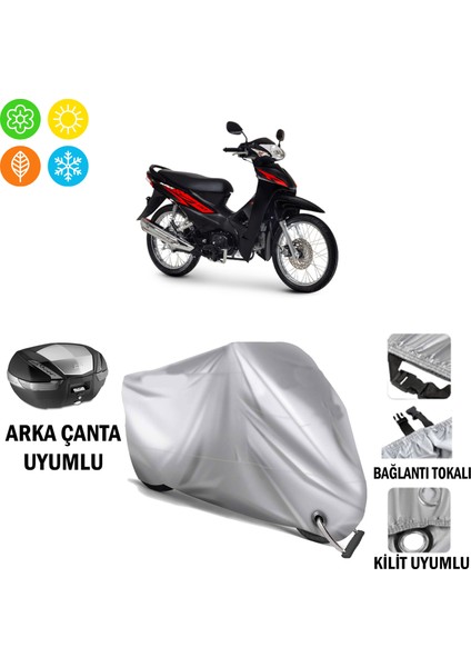 Honda Wave 110 Branda Motosiklet Brandası Arka Çanta Bağlantı ve Kilit Uyumlu