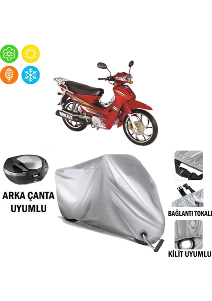 Bisan Motocup 100 Branda Motosiklet Brandası Arka Çanta Bağlantı ve Kilit Uyumlu