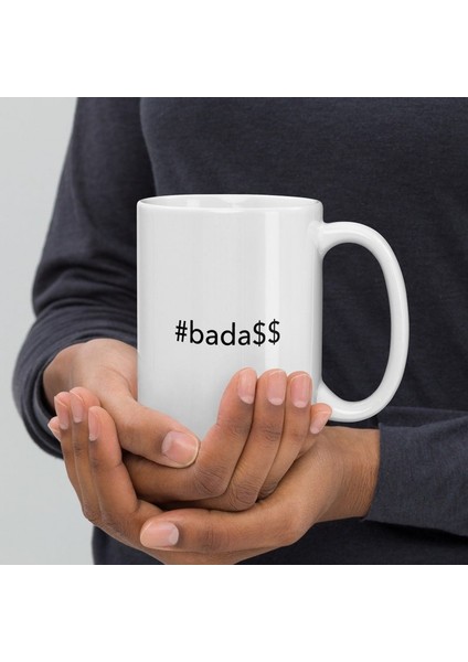 Hashtag Badass Kupa Bardak Kişiye Özel Kahve Kupa Bardak Ingilizce Kahve Kupa Kahve Fincanı Kupa fiyatları