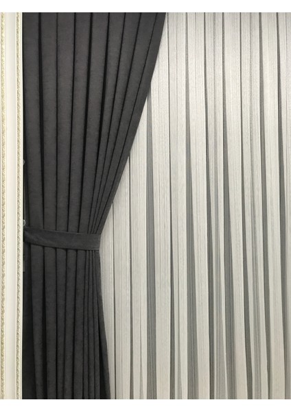 Antrasit Ada Fonluk Ekstraforlu Düz Dikim Fon Perde fiyatları