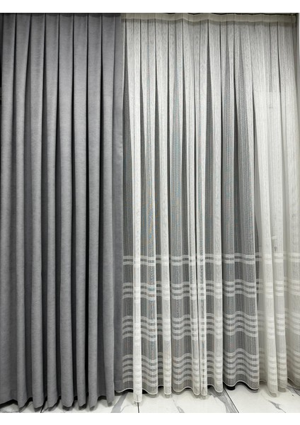 Açık Gri Ada Fonluk Ekstraforlu Düz Dikim Fon Perde fiyatları