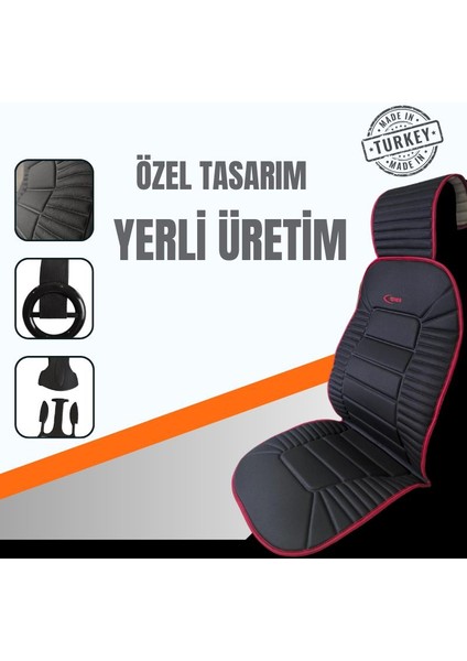 Oto Koltuk Minderi, Tüm Araçlara Uyumlu 2'li Set Özel Tasarım Minder Premium