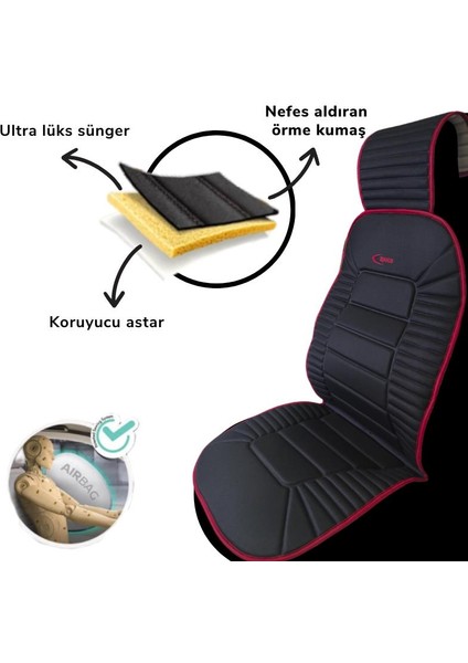 Oto Koltuk Minderi, Tüm Araçlara Uyumlu 2'li Set Özel Tasarım Minder Premium