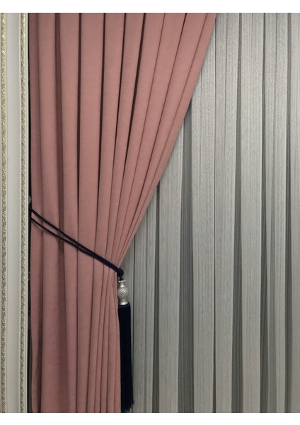 Gül Kurusu Ada Fonluk Ekstraforlu Düz Dikim Fon Perde fiyatları