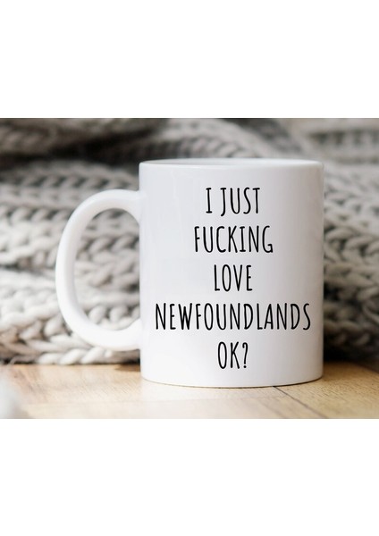 Newfoundlands'i Seviyorum Ok Mug - Newfoundland Kupa - Newfoundland Ingilizce Kupası