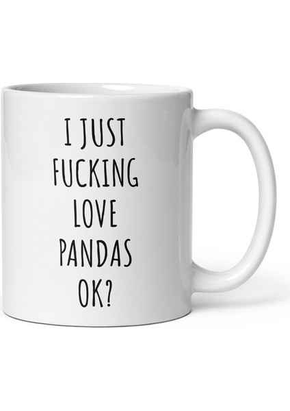 Ben Sadece Pandaları Seviyorum Kupa - Panda Kupa - Panda Hediyesi - Ingilizce Kupası modelleri