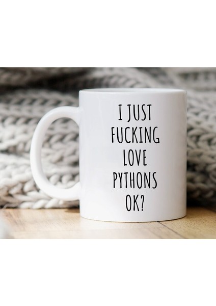 Pitonları Seviyorum Kupa - Piton Sevgilisine Hediye - Piton Kupa - Ingilizce Kupa