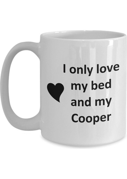 Cooper Lover Kupa - Kedi Köpek Kuş Evcil Hayvan Adı - Love My Cooper Adı Kahve - Ingilizce Kupa