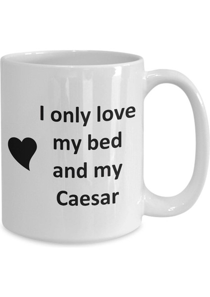 Caesar Lover Kupa - Kedi Köpek Kuş Evcil Hayvan Adı - Love My Caesar Adı Kahve - Ingilizce Kupa