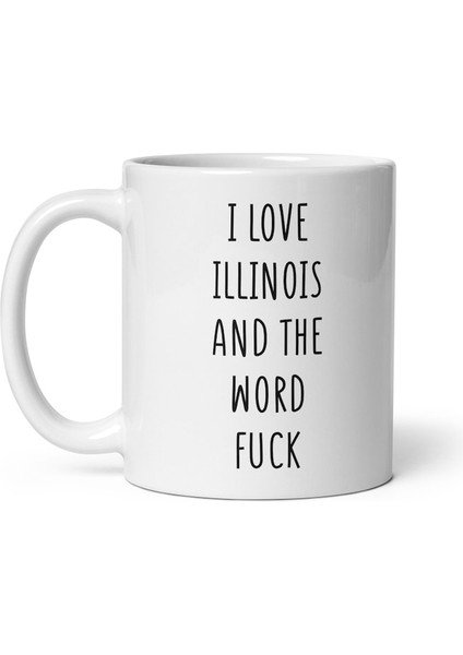 Illinois'i Seviyorum Kelime Kupa - Illinois Kupa - Illinois Hediyesi - Fun-Ingilizce Kupa Bardağı fiyatları