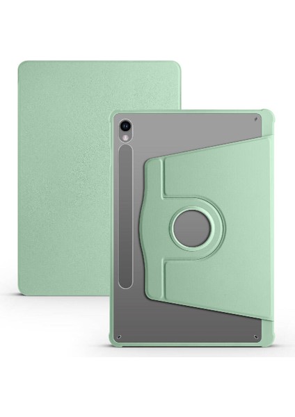 Casestreet Samsung Galaxy Tab S9 SM-X710 Kılıf Termik Arkası Şeffaf Smart Kapaklı Kalem Bölmeli T1 Yeşil