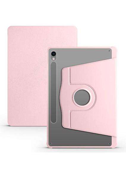 Casestreet Samsung Galaxy Tab S9 SM-X710 Kılıf Termik Arkası Şeffaf Smart Kapaklı Kalem Bölmeli T1 Pembe