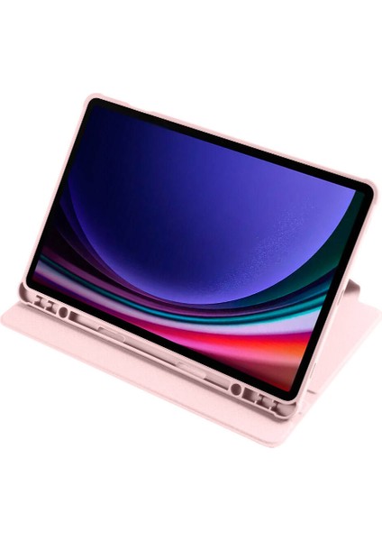 Casestreet Samsung Galaxy Tab S9 SM-X710 Kılıf Termik Arkası Şeffaf Smart Kapaklı Kalem Bölmeli T1 Pembe fiyatları
