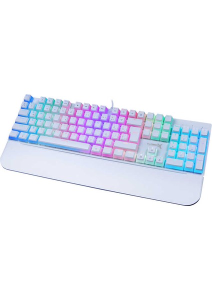 TR-MK10PD Pudding Tuşlu Bilek Destekli Blue Switch Rgb Beyaz Oyuncu Mekanik Klavye