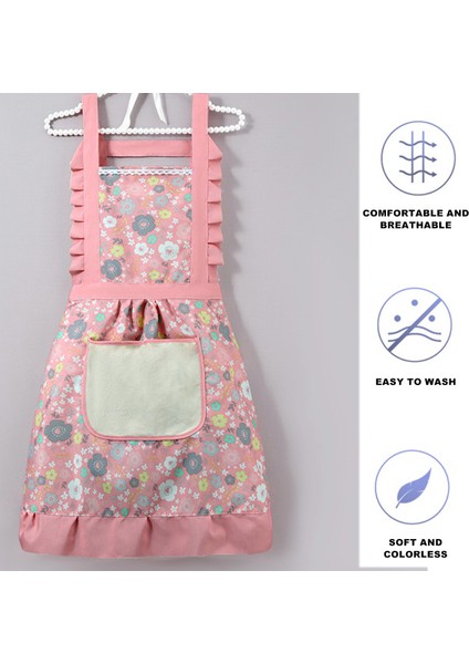 3 Parça Yemek Önlüğü - Cepli Su Geçirmez Kanvas Önlük - Pembe (Yurt Dışından) fırsatları