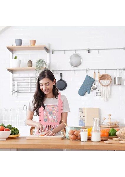 3 Parça Yemek Önlüğü - Cepli Su Geçirmez Kanvas Önlük - Pembe (Yurt Dışından) indirimleri