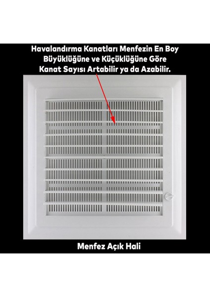 Menfez Banyo Wc Tuvalet Depo Havalandırma Plastik Panjur Beyaz 65X65 cm