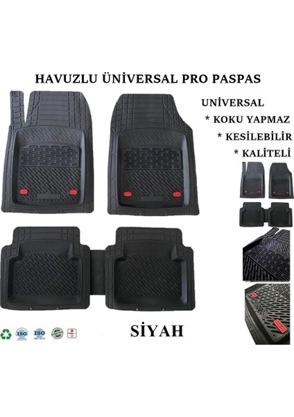 Ford Connect 2009 Havuzlu Üniversal Paspas Siyah