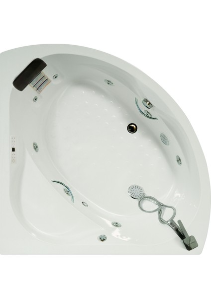 Cheyenne Oturmalı Oval Jakuzi 135x135, h:55 Romantic Hidromasaj Sistemli Küvet (Gövde + Metal ayak + Ön panel)