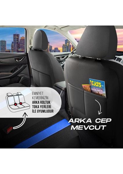 Panda Kapadokya Serisi Jakar Kumaş Oto Koltuk Kılıfı - Tam Set indirimleri