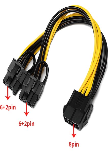 Pci-E 8 Pin Ekran Kartı Express Power Güç Çoklayıcı Kablosu-20 cm