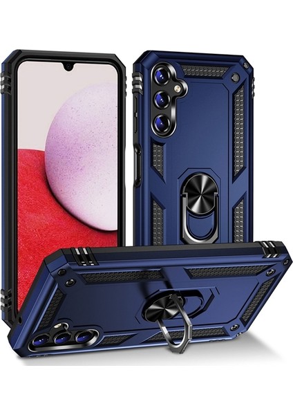 Samsung Galaxy A05S Kılıf Vega Sert Silikon Tank Standlı Yüzüklü Mıknatıslı Lacivert