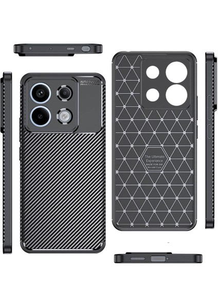 Xiaomi Poco X6 5g Kılıf Negro Karbon Kamera Korumalı Silikon Lüx+Nano Siyah modelleri