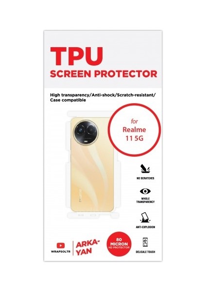 Realme 11 5g Arka ve Yan Koruyucu Tpu Film fiyatları