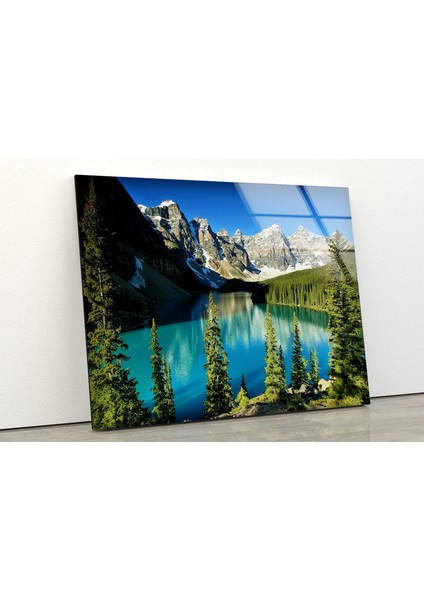 Orman Dağ Manzarası Temperli Cam Duvar Tablosu fiyatları