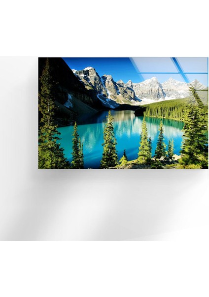 Orman Dağ Manzarası Temperli Cam Duvar Tablosu fırsatları